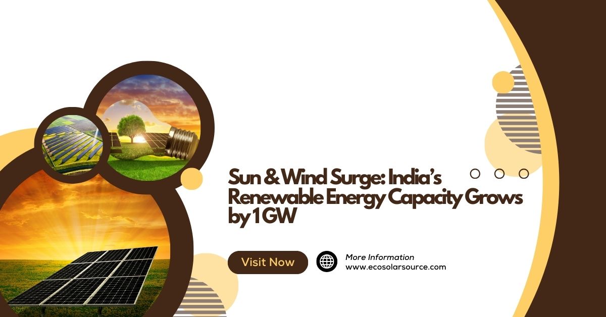 Sun Wind Surge Indias Renewable Energy Capacity Grows by 1 GW